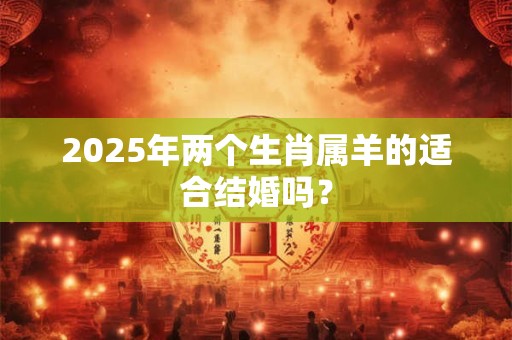 2025年两个生肖属羊的适合结婚吗？