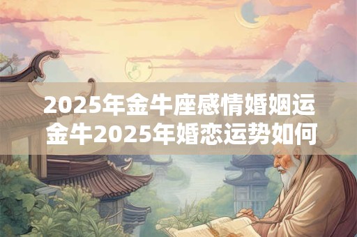 2025年金牛座感情婚姻运 金牛2025年婚恋运势如何