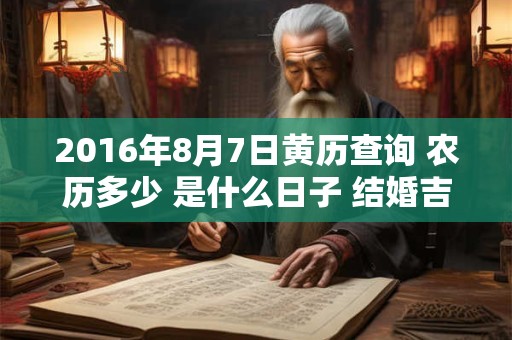 2016年8月7日黄历查询 农历多少 是什么日子 结婚吉时