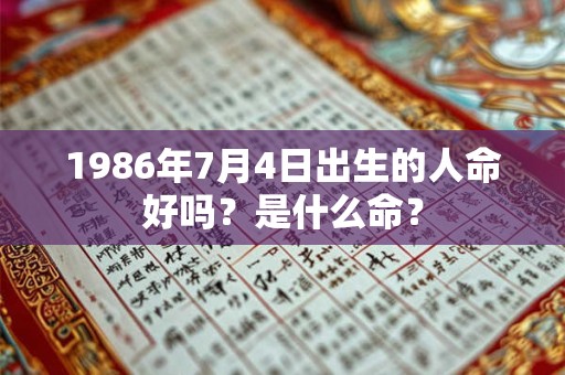 1986年7月4日出生的人命好吗？是什么命？