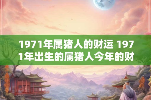 1971年属猪人的财运 1971年出生的属猪人今年的财运怎样