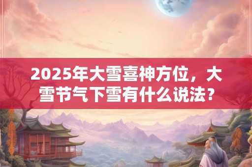 2025年大雪喜神方位，大雪节气下雪有什么说法？