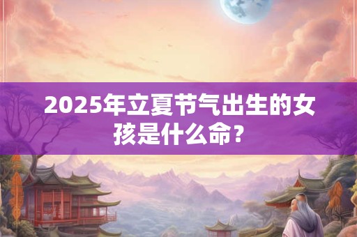 2025年立夏节气出生的女孩是什么命？