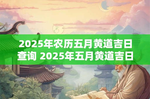 2025年农历五月黄道吉日查询 2025年五月黄道吉日是哪天