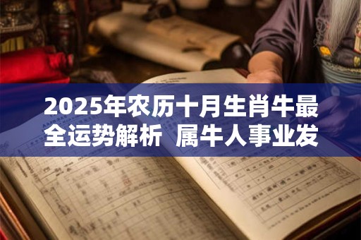 详细阅读:2025年农历十月生肖牛最全运势解析 属牛人事业发展运程 2025年农历十月生肖牛最全运势解析 属牛人事业发展运程