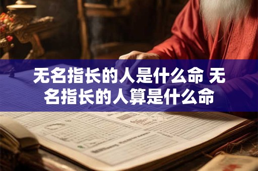 无名指长的人是什么命 无名指长的人算是什么命
