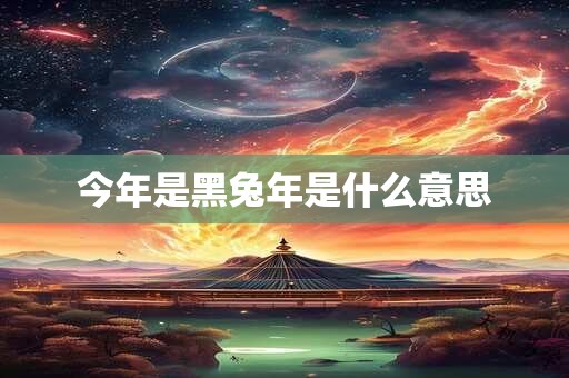 今年是黑兔年是什么意思