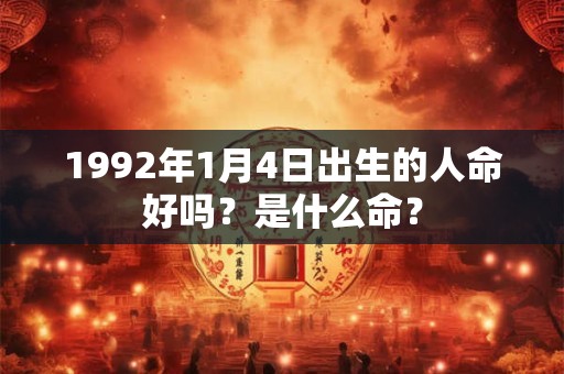1992年1月4日出生的人命好吗？是什么命？