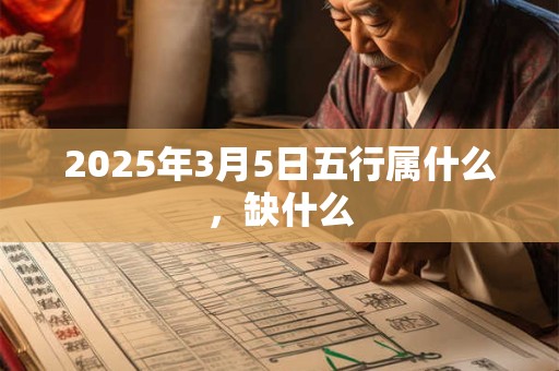 详细阅读:2025年3月5日五行属什么,缺什么 2025年3月5日五行属什么,缺什么