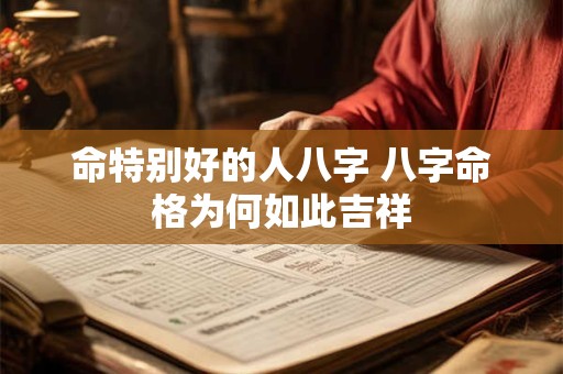 命特别好的人八字 八字命格为何如此吉祥