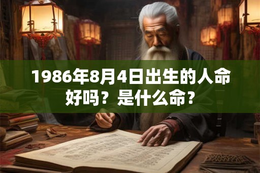 1986年8月4日出生的人命好吗？是什么命？