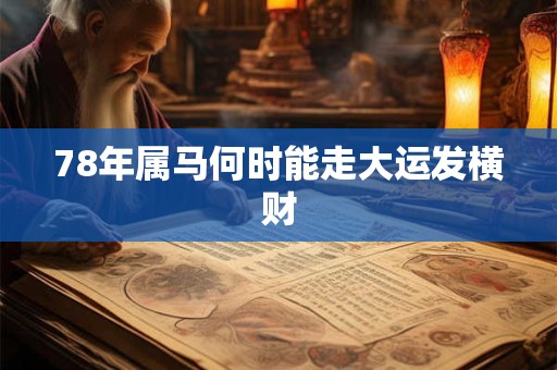 78年属马何时能走大运发横财