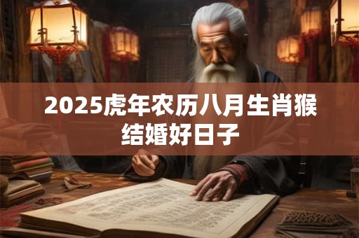 2025虎年农历八月生肖猴结婚好日子
