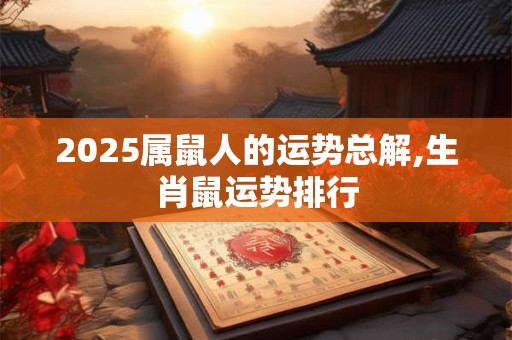 2025属鼠人的运势总解,生肖鼠运势排行