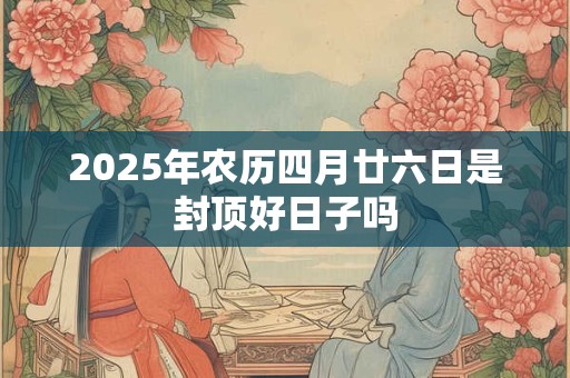2025年农历四月廿六日是封顶好日子吗