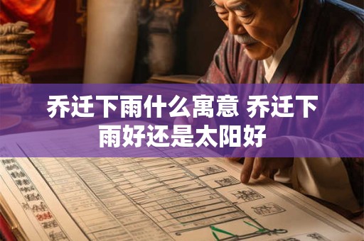 乔迁下雨什么寓意 乔迁下雨好还是太阳好