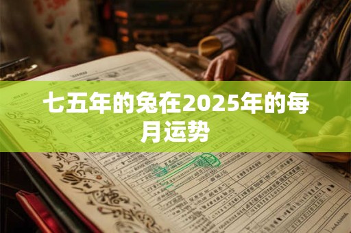 七五年的兔在2025年的每月运势