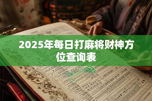 2025年每日打麻将财神方位查询表