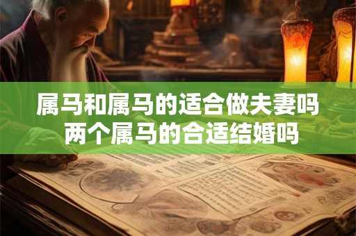 属马和属马的适合做夫妻吗 两个属马的合适结婚吗