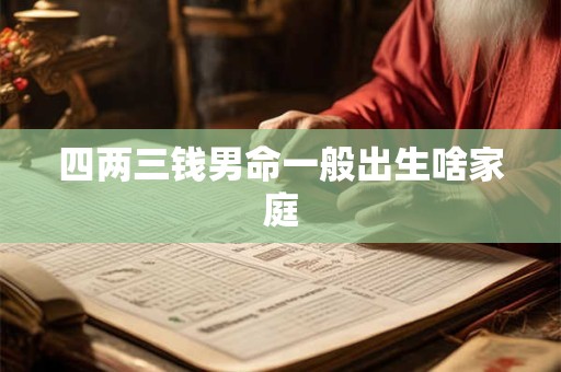 四两三钱男命一般出生啥家庭