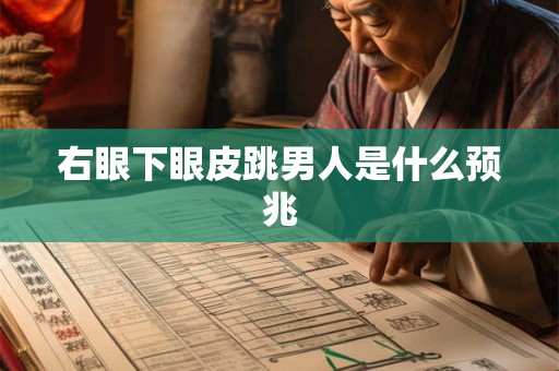 右眼下眼皮跳男人是什么预兆
