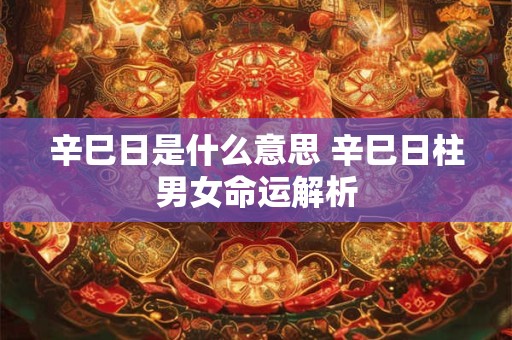 辛巳日是什么意思 辛巳日柱男女命运解析