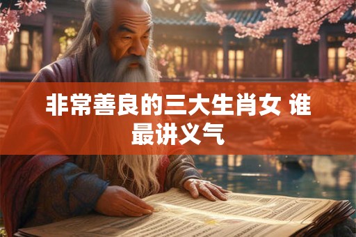 非常善良的三大生肖女 谁最讲义气