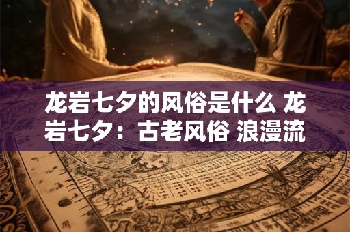 龙岩七夕的风俗是什么 龙岩七夕：古老风俗 浪漫流传