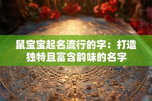 详细阅读:鼠宝宝起名流行的字:打造独特且富含韵味的名字 鼠宝宝起名流行的字:打造独特且富含韵味的名字