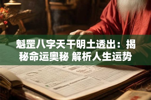 魁罡八字天干明土透出：揭秘命运奥秘 解析人生运势！