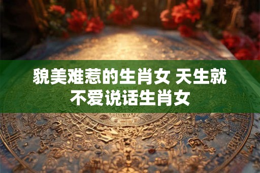 貌美难惹的生肖女 天生就不爱说话生肖女