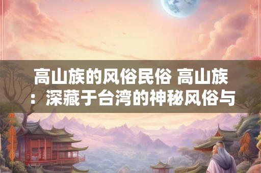 高山族的风俗民俗 高山族：深藏于台湾的神秘风俗与魅力
