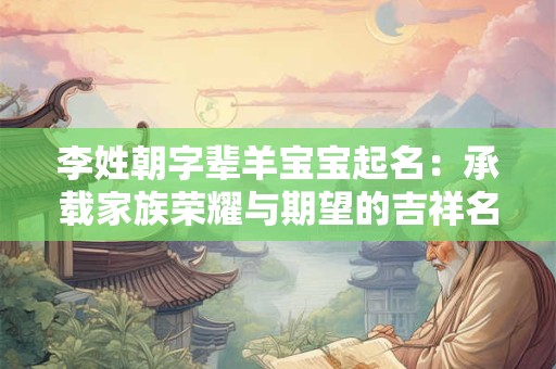 李姓朝字辈羊宝宝起名：承载家族荣耀与期望的吉祥名