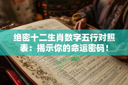 绝密十二生肖数字五行对照表：揭示你的命运密码！
