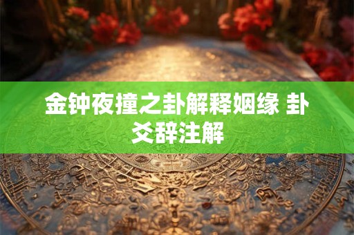 金钟夜撞之卦解释姻缘 卦爻辞注解