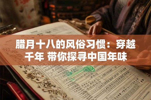 腊月十八的风俗习惯：穿越千年 带你探寻中国年味