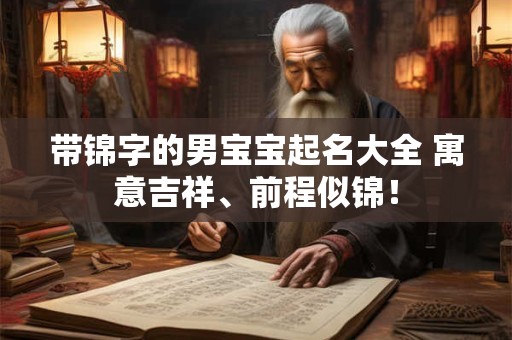 带锦字的男宝宝起名大全 寓意吉祥、前程似锦！