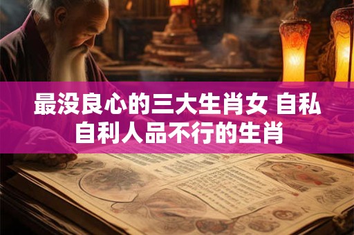 详细阅读:最没良心的三大生肖女 自私自利人品不行的生肖 最没良心的三大生肖女 自私自利人品不行的生肖