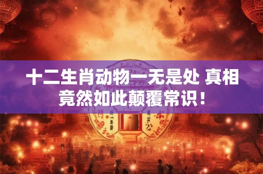 十二生肖动物一无是处 真相竟然如此颠覆常识！
