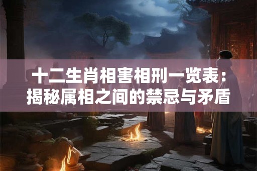 十二生肖相害相刑一览表：揭秘属相之间的禁忌与矛盾