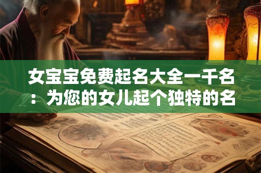 女宝宝免费起名大全一千名：为您的女儿起个独特的名字！