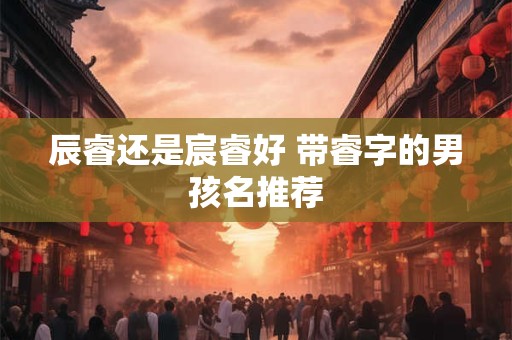 辰睿还是宸睿好 带睿字的男孩名推荐