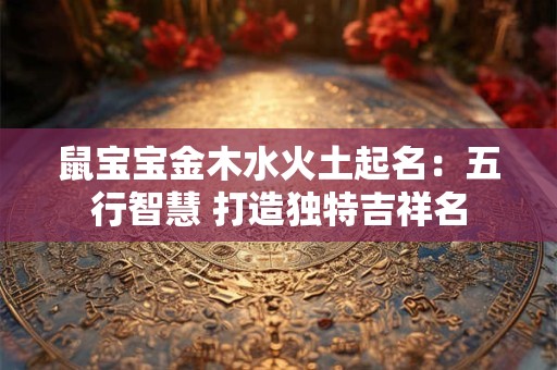 鼠宝宝金木水火土起名：五行智慧 打造独特吉祥名