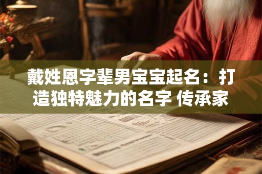 戴姓恩字辈男宝宝起名：打造独特魅力的名字 传承家族荣耀