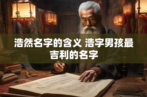 浩然名字的含义 浩字男孩最吉利的名字