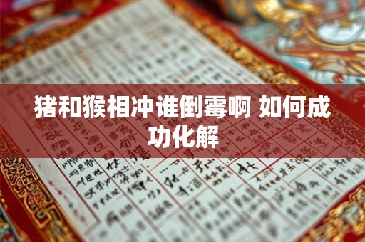 猪和猴相冲谁倒霉啊 如何成功化解