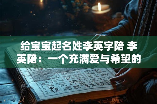 给宝宝起名姓李英字陪 李英陪：一个充满爱与希望的名字