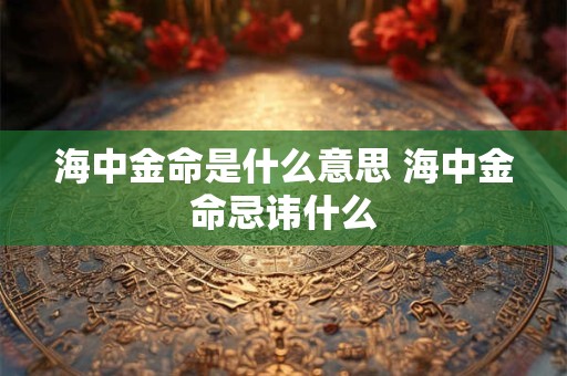 海中金命是什么意思 海中金命忌讳什么