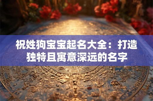 祝姓狗宝宝起名大全：打造独特且寓意深远的名字
