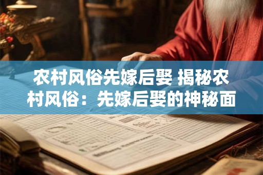 农村风俗先嫁后娶 揭秘农村风俗：先嫁后娶的神秘面纱